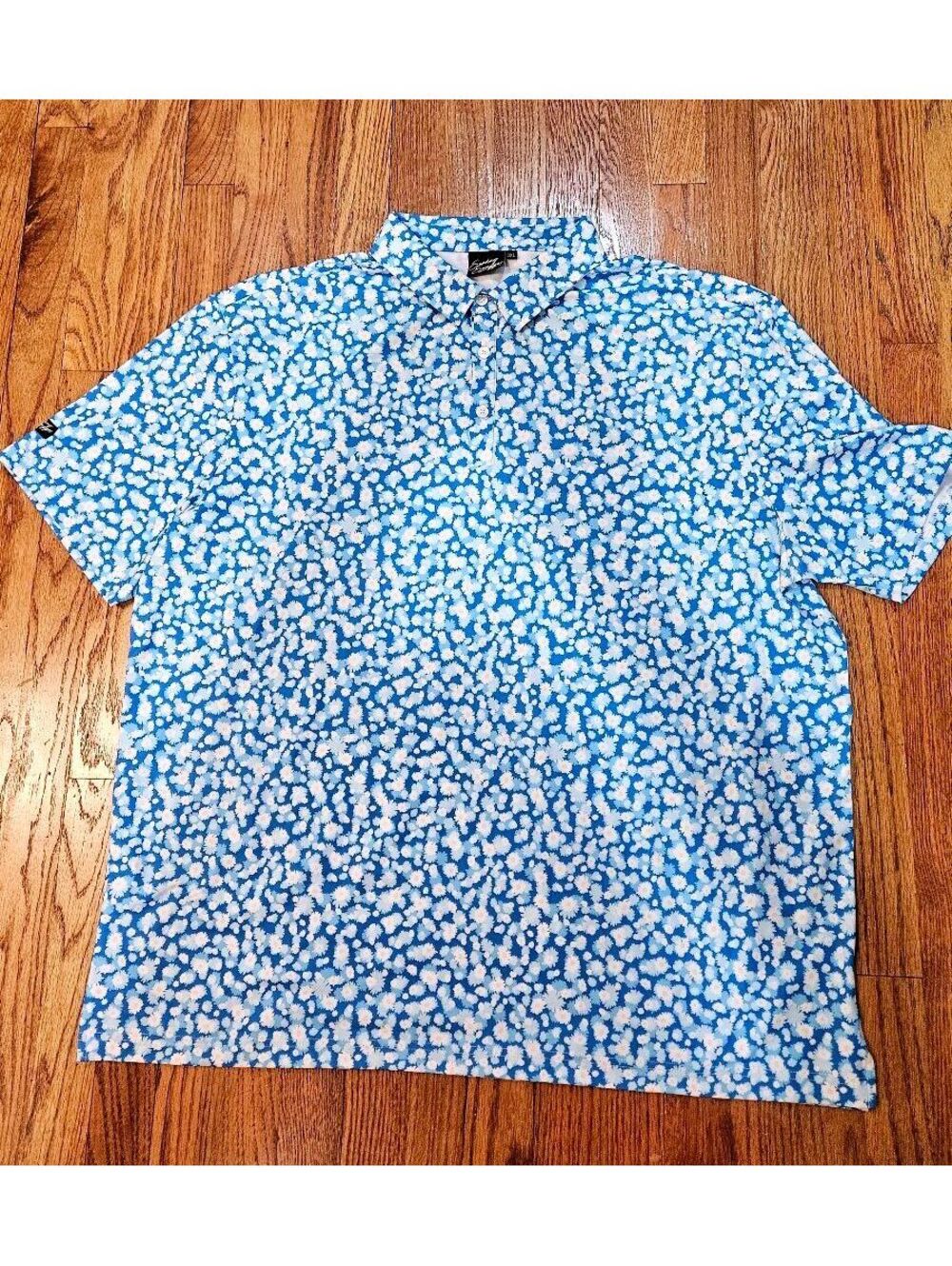 Sunday Swagger Blue Floral Short Sleeve Shirt 3XL